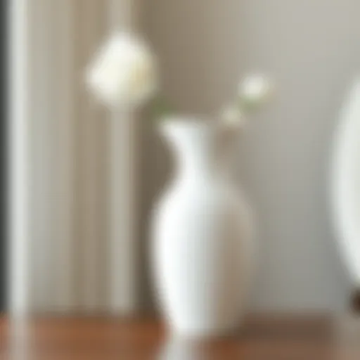 Elegant white donut vase showcasing contemporary design