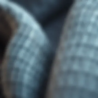 Detailed view of thermal knit fabric texture