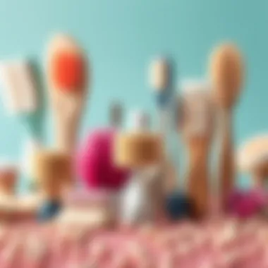 Diverse Designs of Toe Cleaner Brushes A variety of toe cleaner brushes showcasing different designs and materials