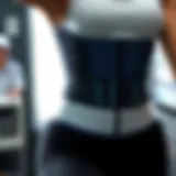 Close-up view of an EMS waist trainer in action