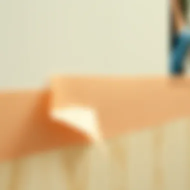 Close-up of double-sided tape on wall