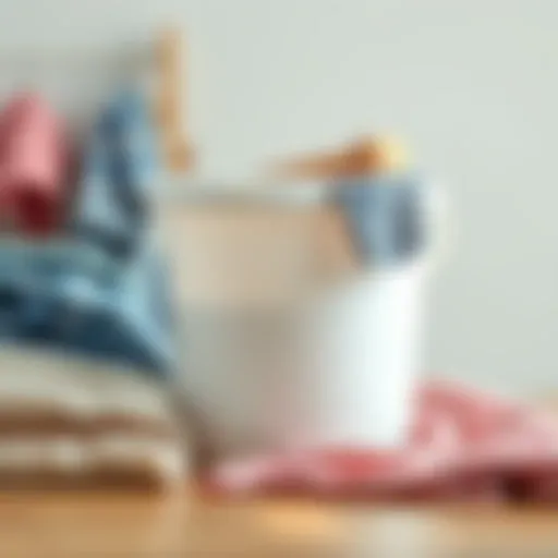 A well-organized laundry soaking bucket with lid