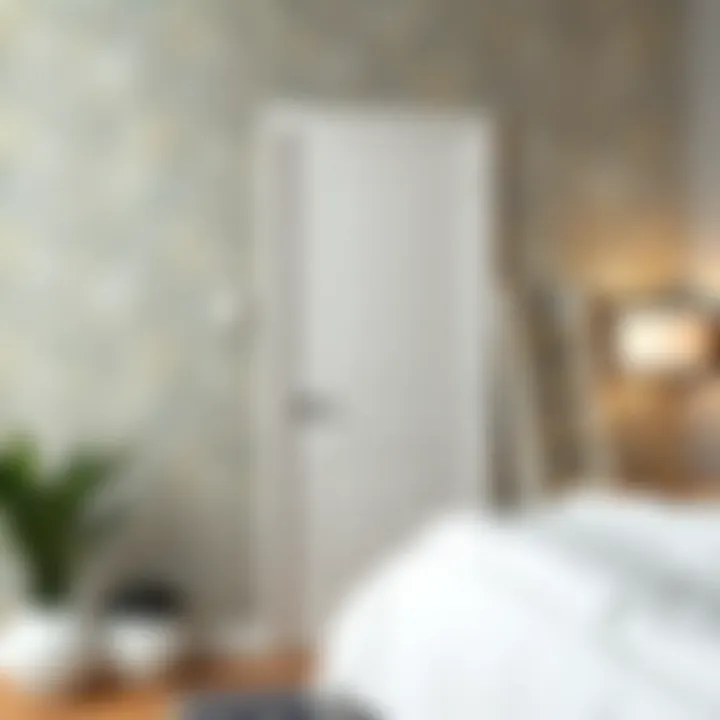 Step-by-step installation of vinyl adhesive wallpaper on a door