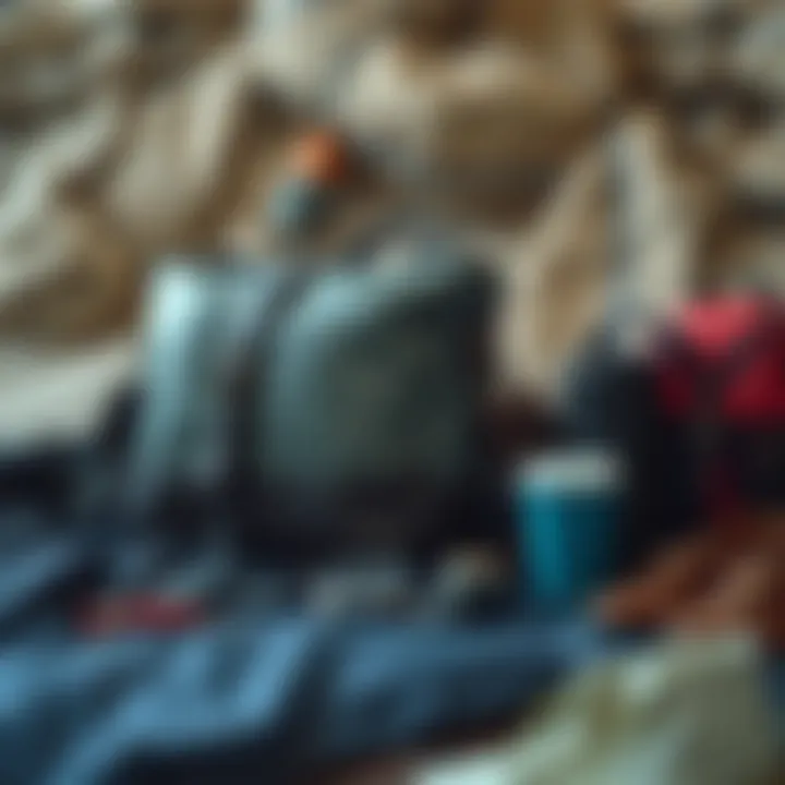 Elegant waterproof bag placed next to travel essentials