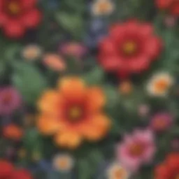 Vibrant wildflower patterns on fabric