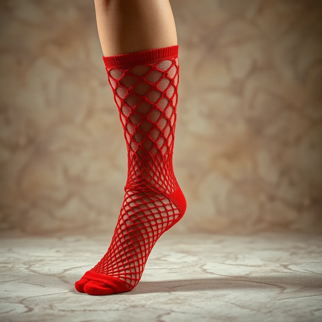 Net Style Socks The Allure of Red Fish Net Socks in Fashion